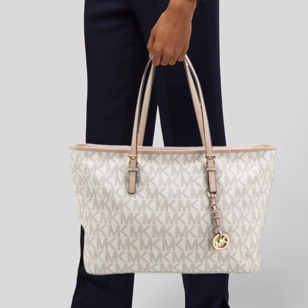 Michael Kors white and Tan Women's Tote Bag